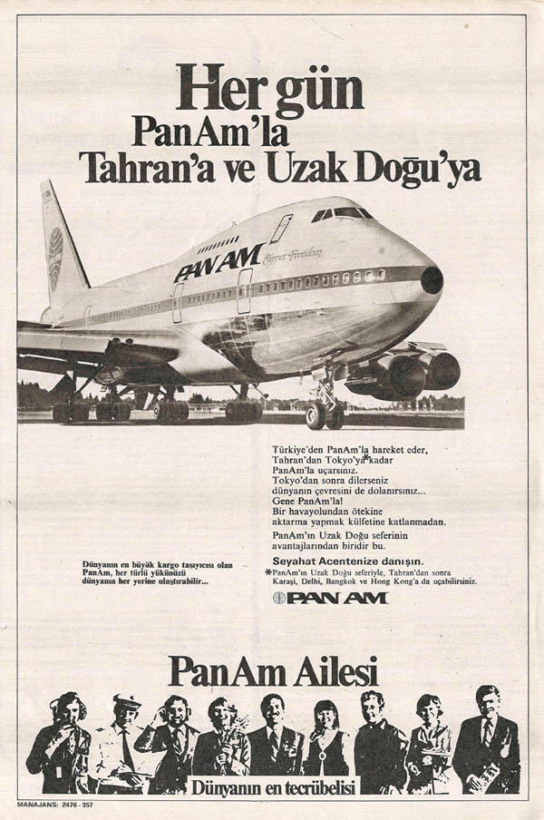 1977 A Turkish language ad promoting the 747SP and quality employees.
